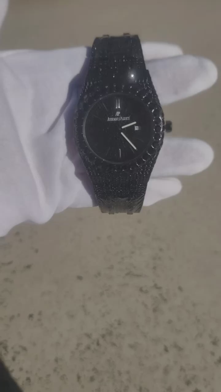 Black Moissanite Diamond Watch